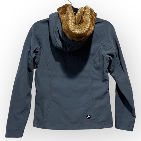 Marmot Furlong Faux Fur Lined Zip Up Softshell Snow Jacket sz S - Picture 15 of 16